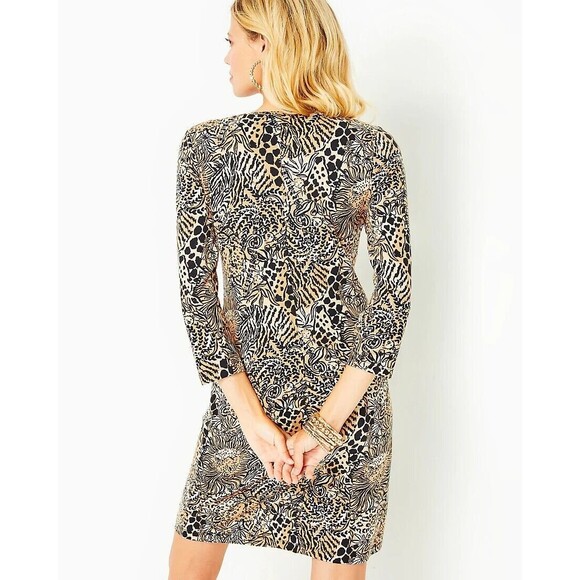 Lilly Pulitzer Tessa Tunic Mini Dress Animal Printed V Neck Cotton M NEW 279529 - Picture 4 of 9